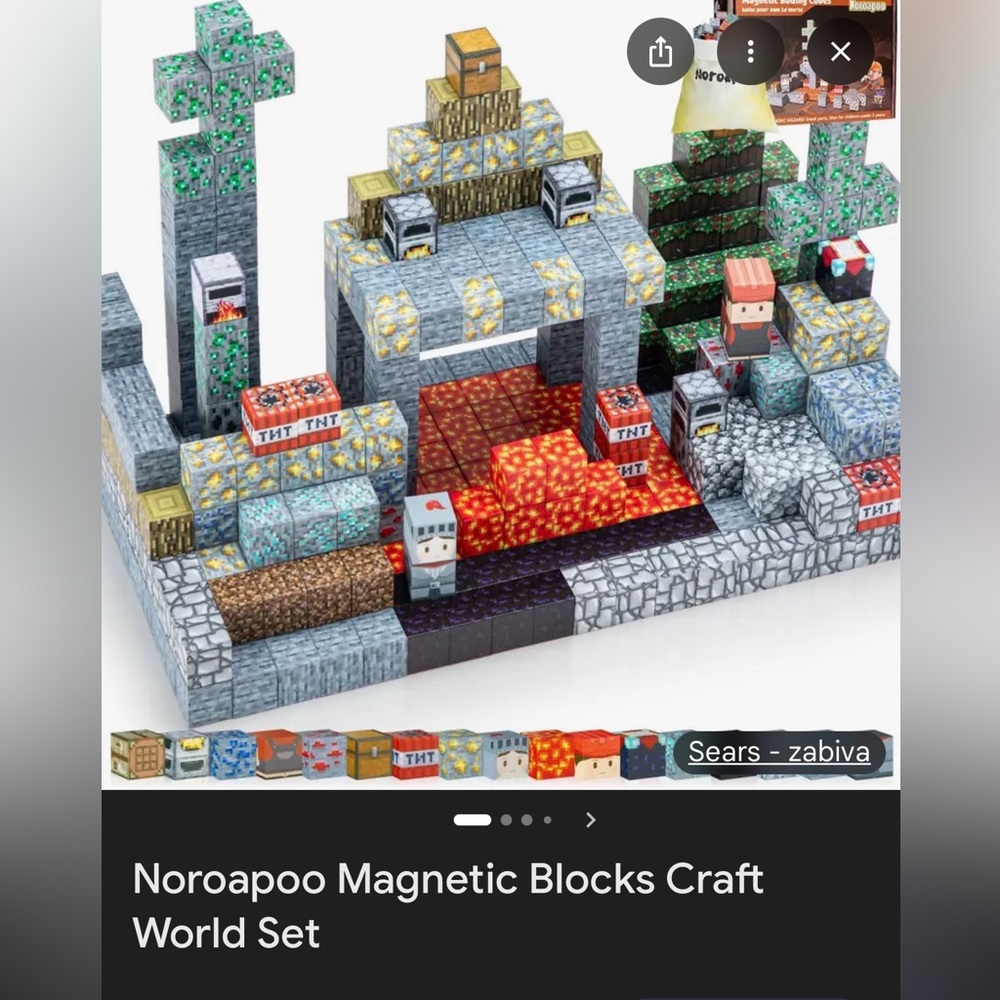 Magnetic Building Blocks Set - Blue and Gray